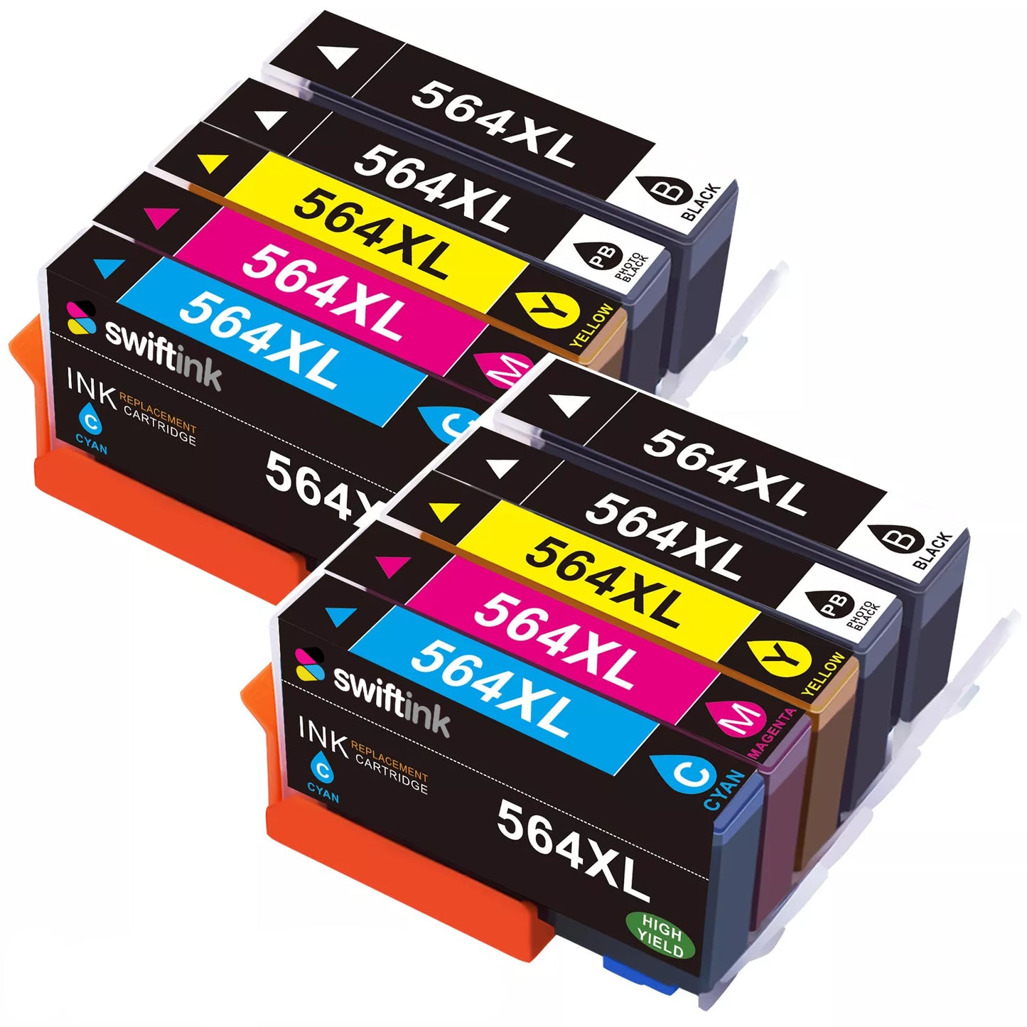 10-Pack Compatible HP 564XL High Yield Ink Cartridges: 2 x Black/Photo/Cyan/Magenta/Yellow