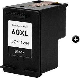 Remanufactured Replacement High Yield Black Ink Cartridge for CC641WN / HP 60XL