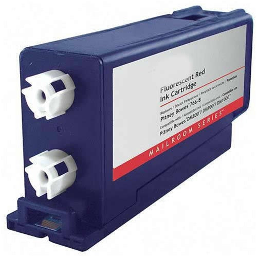 Compatible Replacement for Pitney Bowes 766-8 Fluorescent Red Ink Cartridge for the DM800 and DM900