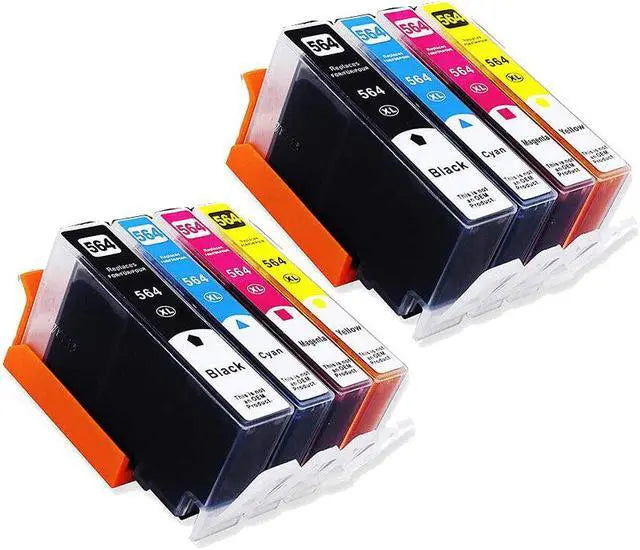 8-Pack Compatible HP 564XL High Yield Ink Cartridges: 2 x Black/Cyan/Magenta/Yellow