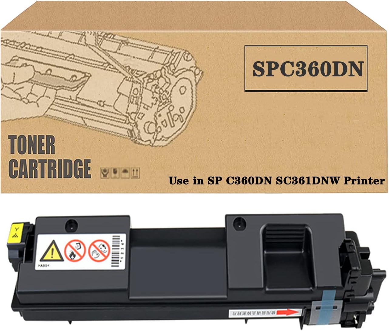 Compatible 408179 High Yield Yellow Laser Toner Cartridge for Ricoh