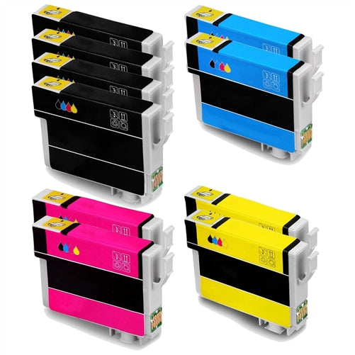 Remanufactured Epson 288XL 10-Set Ink Cartridges: 4 Black & 2 each of Cyan / Magenta / Yellow