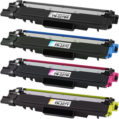 Compatible Brother TN227 Set of 4 (BK/C/M/Y) Laser Toner Cartridges