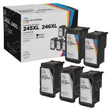 Remanufactured Canon PG-245XL and CL-246XL 5-Set High Yield Ink Cartridges: 3 Black and 2 Color
