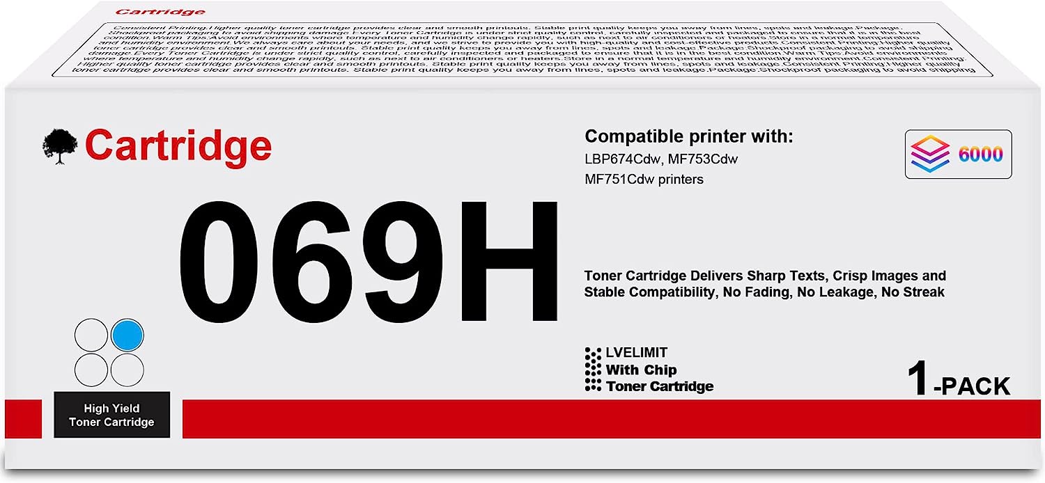Compatible Canon 069 H High Yield Cyan Toner 5097C001 (5,500 Page Yield)