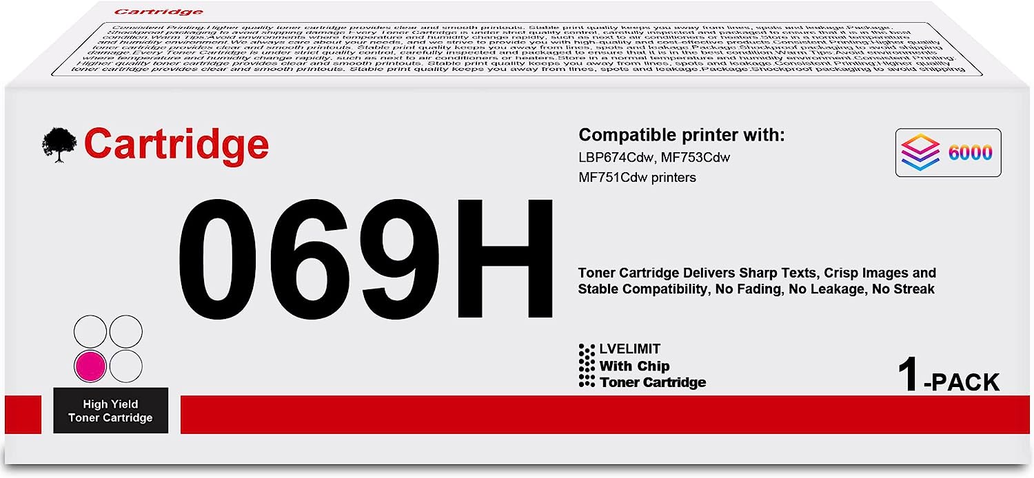 Compatible Canon 069 H High Yield Magenta Toner 5091C001 (5,500 Page Yield)