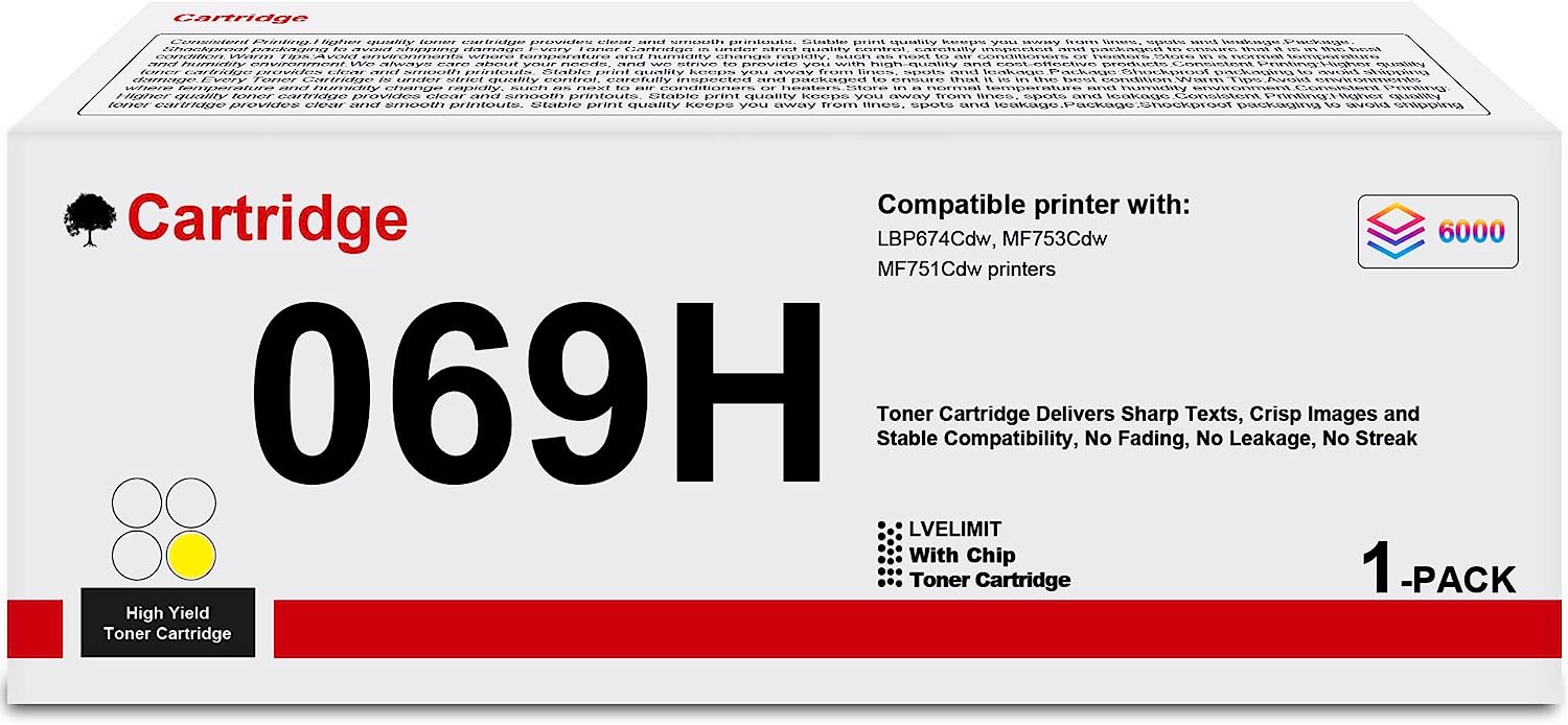Compatible Canon 069 H High Yield Yellow Toner 5096C001 (5,500 Page Yield)