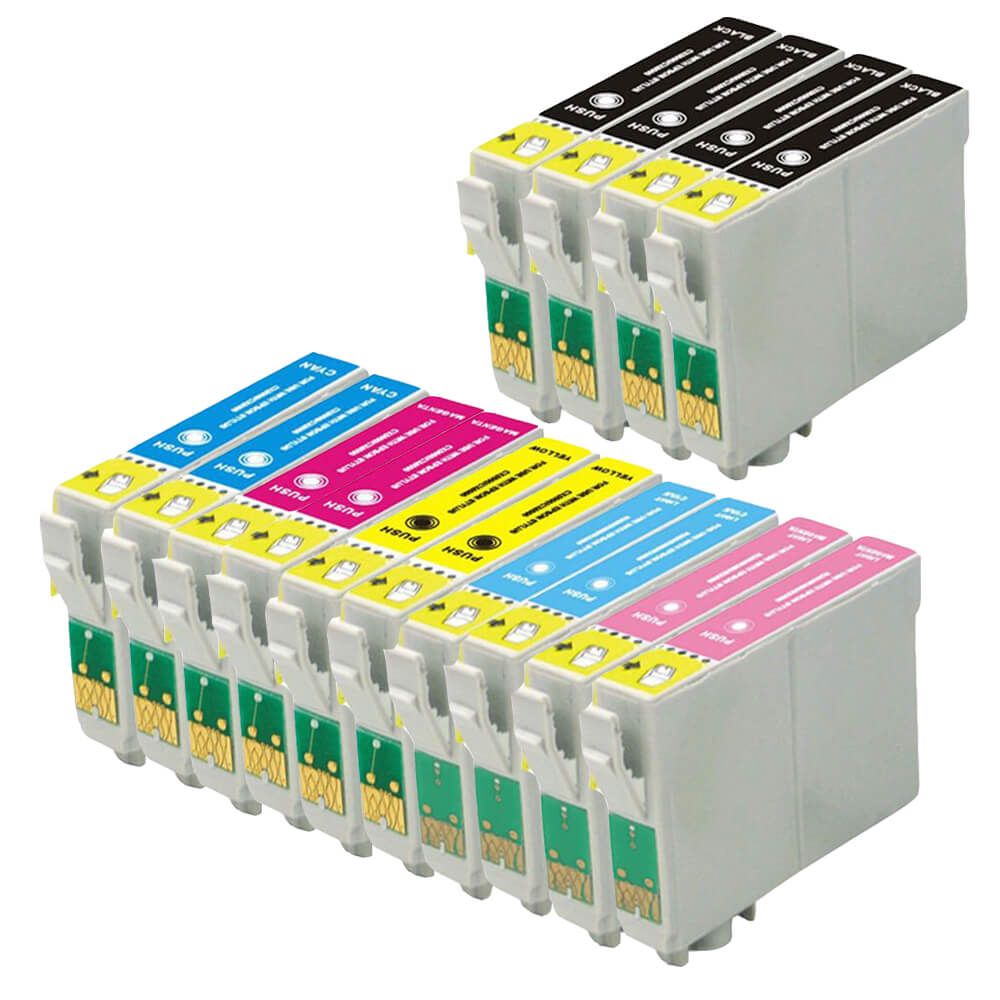 Remanufactured Replacement for Epson T078 12-Set Ink Cartridges: 2 each of Black / Cyan / Magenta / Yellow / Light Cyan / Light Magenta