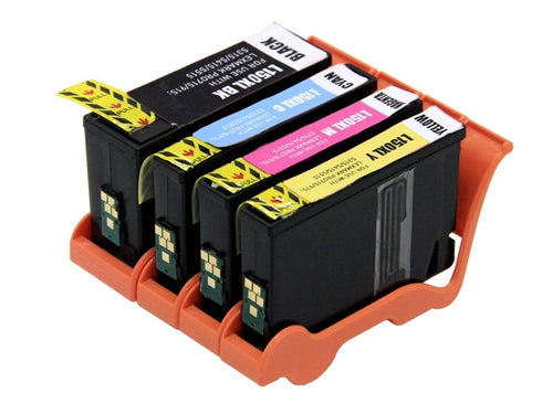 Compatible Lexmark 150XL 4-Set High Yield Ink Cartridges: 1 each of Black / Cyan / Magenta / Yellow