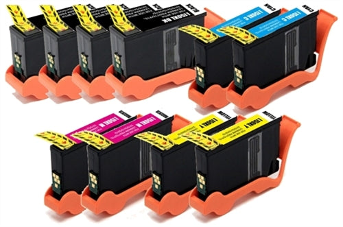 Compatible Lexmark 150XL 10-Set High Yield Ink Cartridges: 4 Black & 2 each of Cyan / Magenta / Yellow