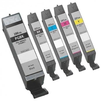 Compatible Canon PGI-280XXL & CLI-281XXL Super High-Yield Ink Cartridge 5-Piece Combo Pack