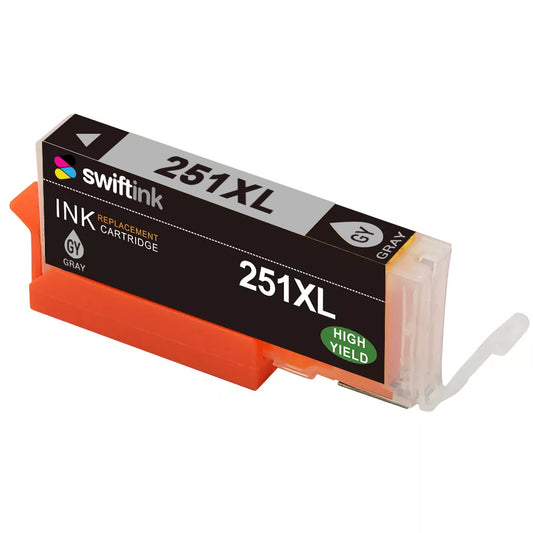 Compatible Canon 6452B001 (CLI-251XL) High Yield Gray Ink Cartridge