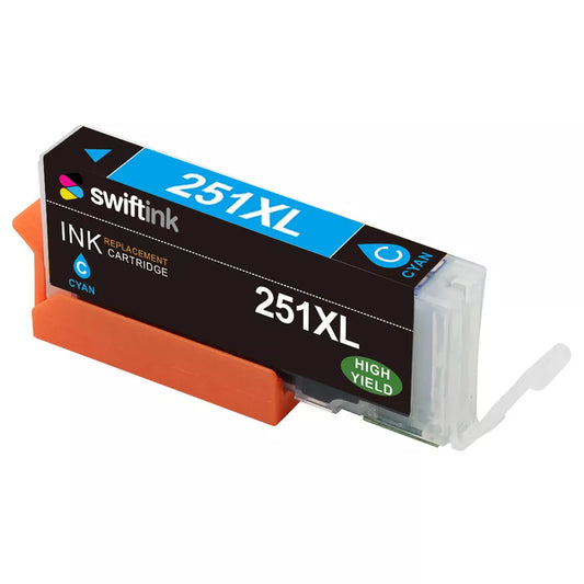 Compatible Canon 6449B001 (CLI-251XL) High Yield Cyan Ink Cartridge