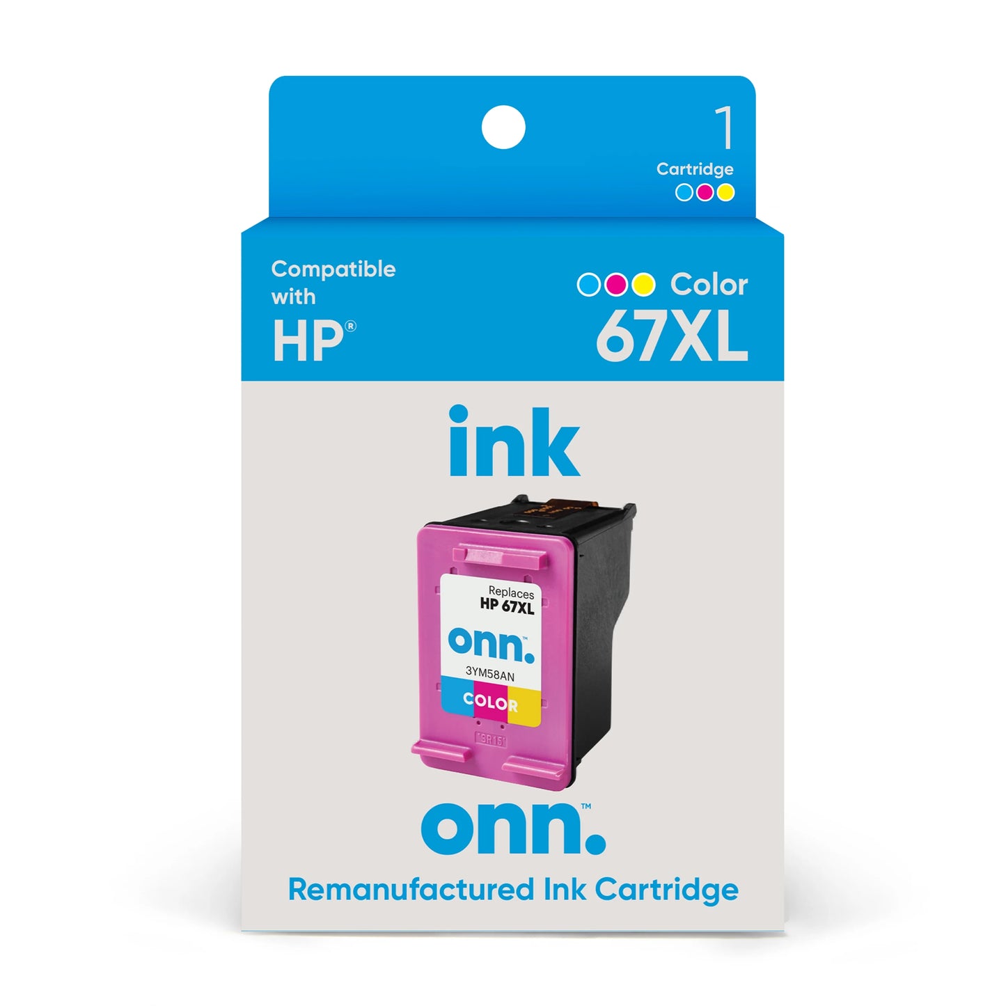 Remanufactured Ink for HP 67XL Tri-Color (3YM58AN) High Yield Cartridge