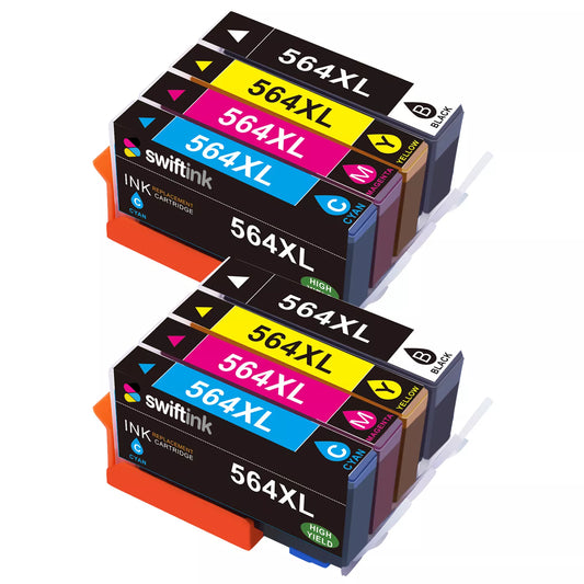 8-Pack Compatible HP 564XL High Yield Ink Cartridges: 2 x Black/Cyan/Magenta/Yellow