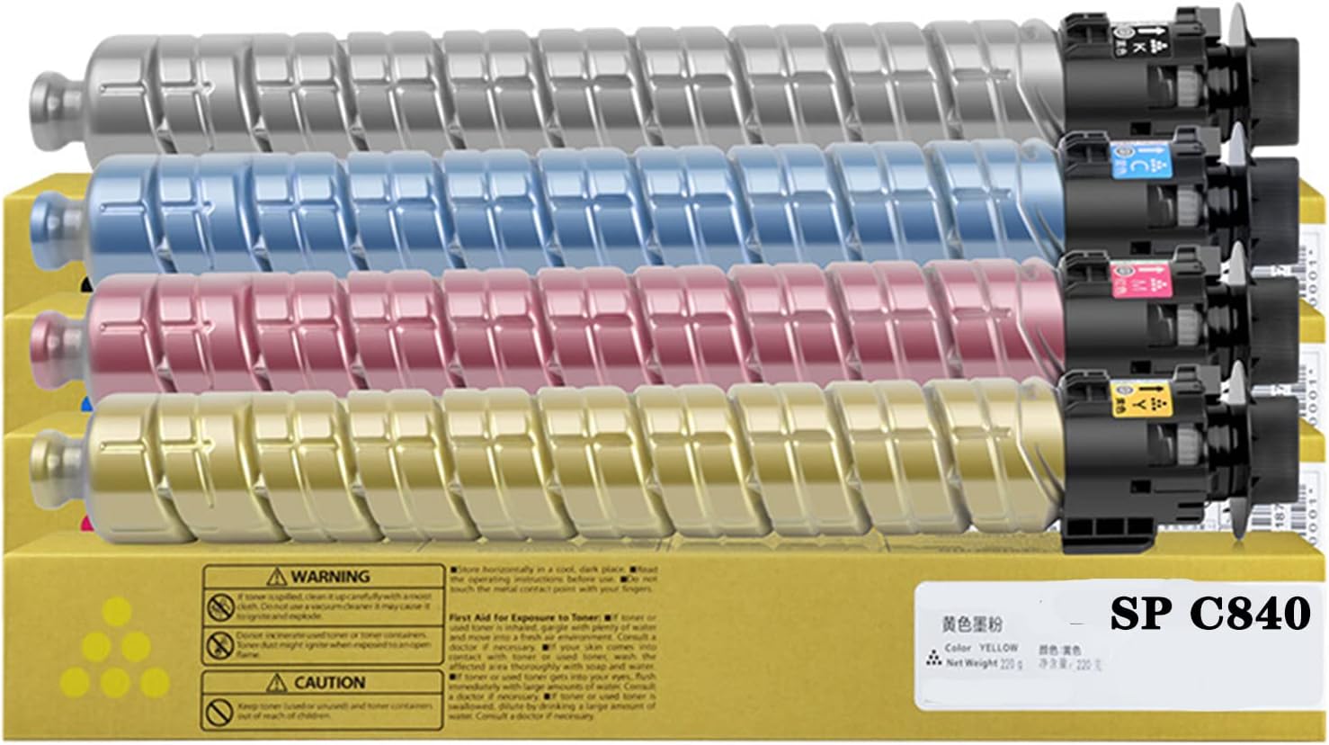 Compatible Ricoh SP C840A (821255, 821258, 821257, 821256) 4-Pack Toner Cartridges