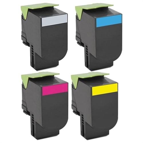 Remanufactured Lexmark 701H High Yield (Black, Cyan, Magenta, Yellow) Laser Toner Cartridge Set of 4