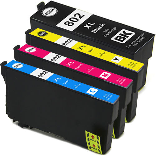 Remanufactured epson t802 4-set ink cartridges: 1 each of xl bcyan / magenta / yellow (copy)