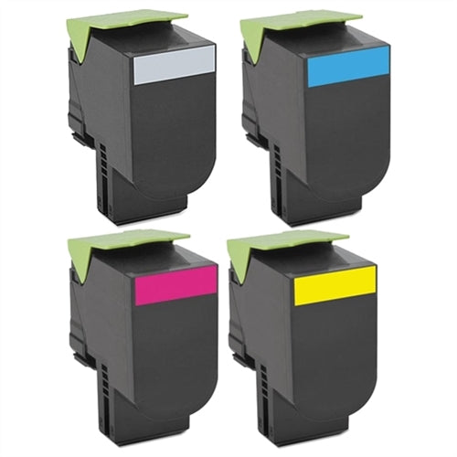 Compatible Lexmark CS720, CS/CX725 (Black, Cyan, Magenta, Yellow) Laser Toner Cartridge Set of 4