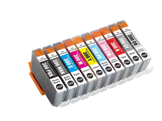 Compatible Canon PFI-300 10 Ink Cartridge Set for the imagePROGRAF PRO-300