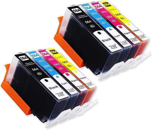 8-Pack Compatible HP 564XL High Yield Ink Cartridges: 2 x Black/Cyan/Magenta/Yellow