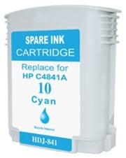 Rremanufactured Hewlett Packard (HP) C4841A (HP 10 Cyan) Ink Cartridge