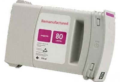 Remanufactured Replacement High Yield Magenta Ink Cartridge for C4847A / HP 80XL