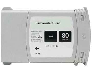 Remanufactured Replacement High Yield Black Ink Cartridge for C4871A / HP 80XL