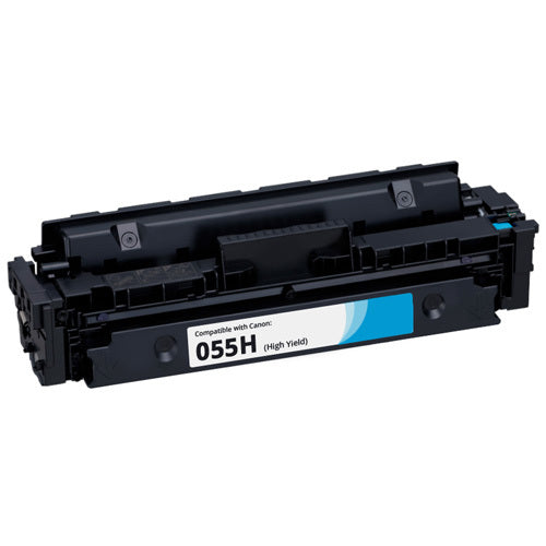 Compatible Canon 055H High Yield Cyan Toner 3020C002 with Chip, (5,900 Page Yield)