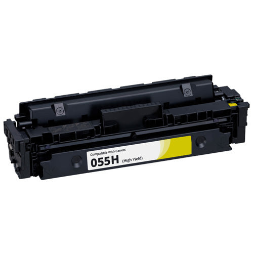 Compatible Canon 055H High Yield Yellow Toner 3020C002 with Chip, (5,900 Page Yield)