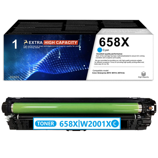 Compatible HP 658X (W2001X) High Yield Cyan Toner Cartridge