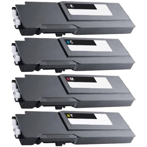 Compatible Set of 4 Extra High-Yield (Black, Cyan, Magenta, Yellow) Toners for the Dell S3840cdn & S3845cdn