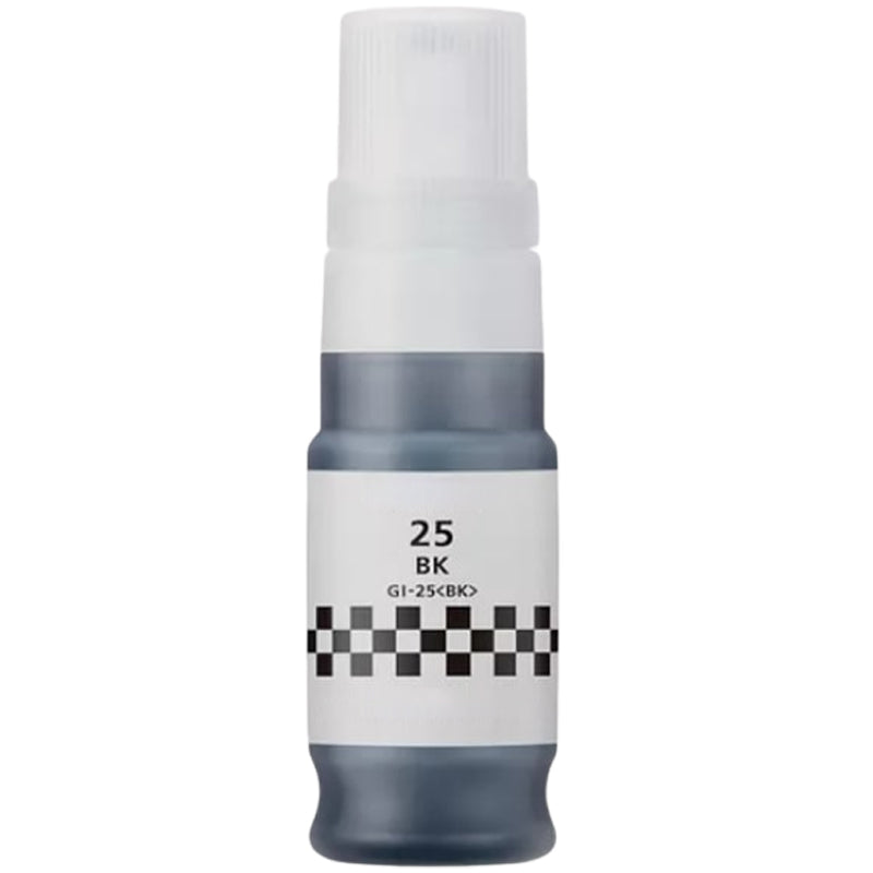 Compatible Canon GI-25BK Black Ink Bottle 70mL - Pigment