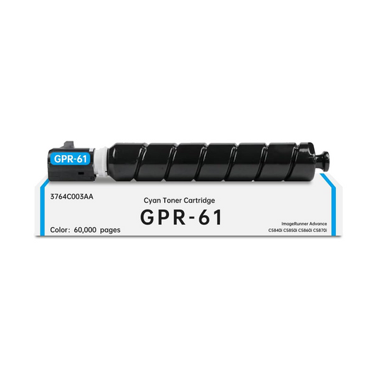 Compatible Canon GPR-61 Cyan High Yield Toner Cartridge 3764C003AA, 60K Pages