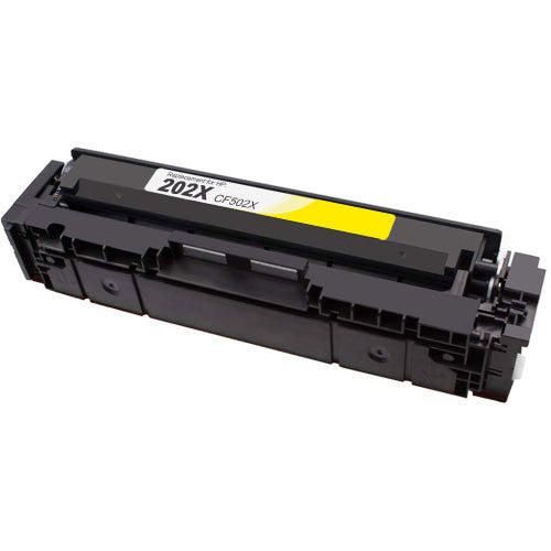 Compatible HP 202X Yellow CF502X Toner Cartridge (High Yield 2,500 Pages)