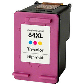 Remanufactured Replacement 64XL High Yield Tri-Color Ink Cartridge for HP N9J91AN