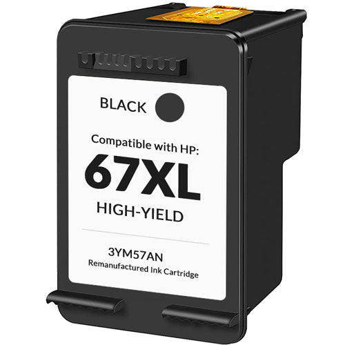 Remanufactured Ink for HP 67XL Black (3YM57AN) High Yield Cartridge