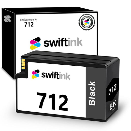 Remanufactured HP 712 80ml Black DesignJet Ink Cartridge, 3ED71A