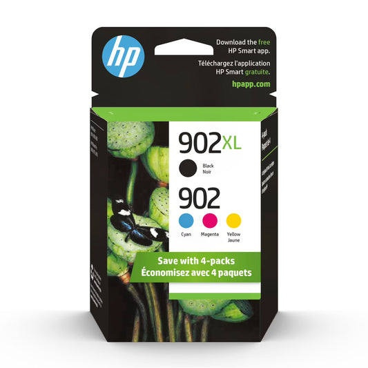 Compatible Replacement 10-Set High Yield Ink Cartridges for HP 902XL: 4 Black & 2 each of Cyan / Magenta / Yellow
