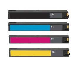 Compatible Replacement 4-Set Ink Cartridges for HP 972A: 1 Black, Cyan, Magenta, Yellow