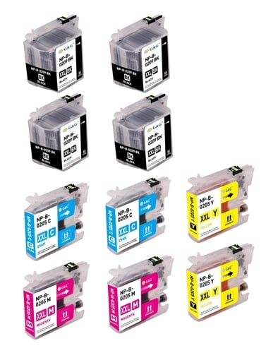 Compatible Bulk Set of 10 Ink Cartridges for Brother LC209 and LC205: 4 Black & 2 each of Cyan, Magenta, Yellow