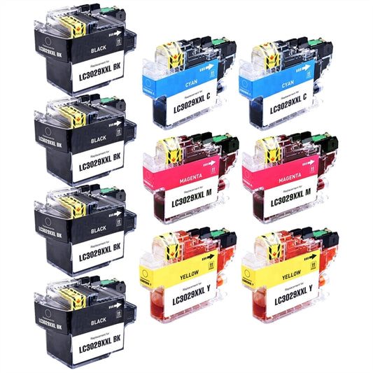 Compatible Bulk Set of 10 Ink Cartridges for Brother LC3029: 4 Black & 2 each of Cyan, Magenta, Yellow
