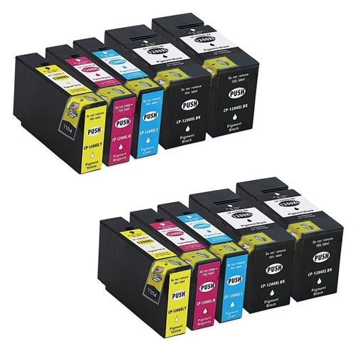 Compatible Canon PGI-1200XL Bulk Set of 10: 4 Black & 2 each of Cyan, Magenta, Yellow Ink Cartridges