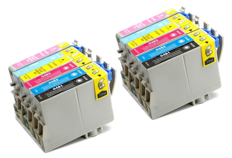 Remanufactured Replacement for Epson T048 12-Set Ink Cartridges: 2 each of Black / Cyan / Magenta / Yellow / Light Cyan / Light Magenta