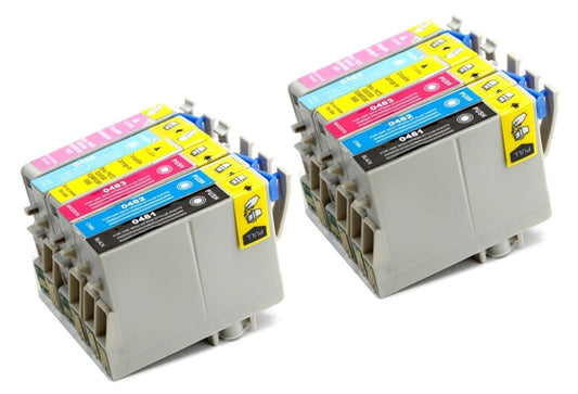 Remanufactured Replacement for Epson T048 12-Set Ink Cartridges: 2 each of Black / Cyan / Magenta / Yellow / Light Cyan / Light Magenta