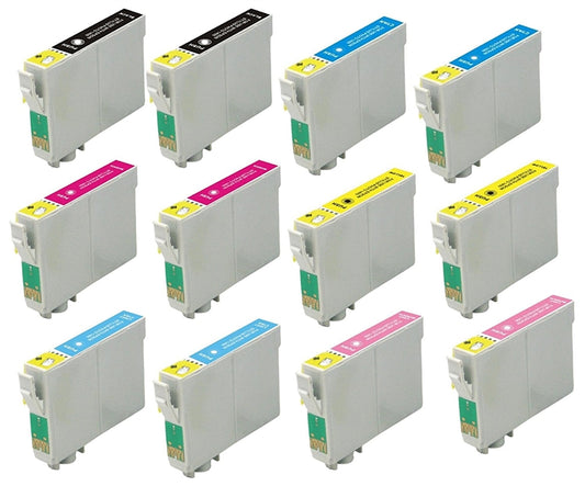 Remanufactured Bulk Set of 12 Ink Cartridges for Epson 79: 2 Each of Black, Cyan, Magenta, Yellow, Light Cyan, & Light Magenta