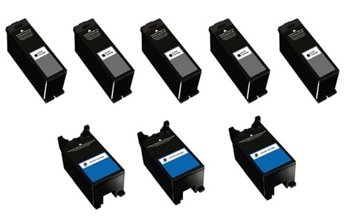 Compatible Replacement for Dell Series 22 High Yield Black & Color 8-Set Ink Cartridges for the P513/V313 Printers