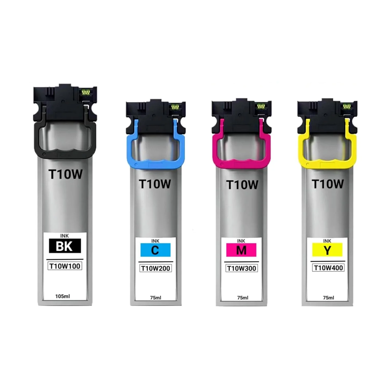 Compatible Set of 4 Ink Packs for Epson T10W: 1 Each of Black, Cyan, Magenta, Yellow