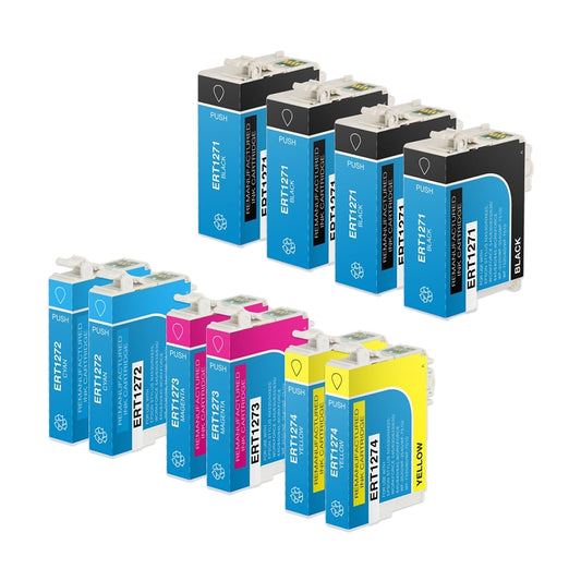 Remanufactured Replacement for Epson T127 10-Set Ink Cartridges: 4 Black & 2 each of Cyan / Magenta / Yellow