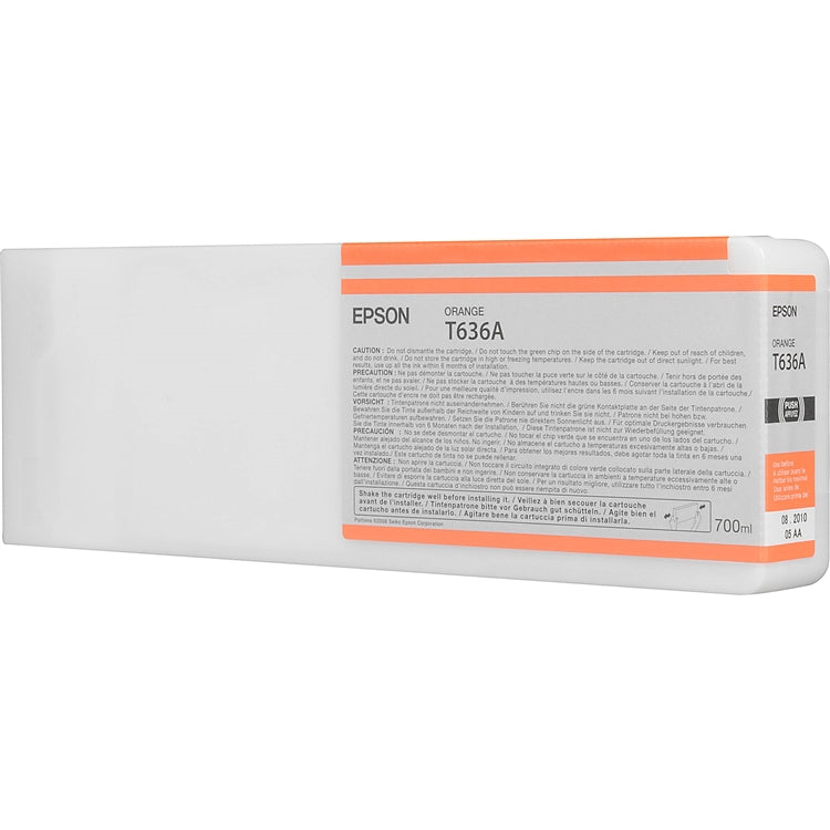 Remanufactured High Yield 700ml Orange Ink Cartridge for Epson T636A00